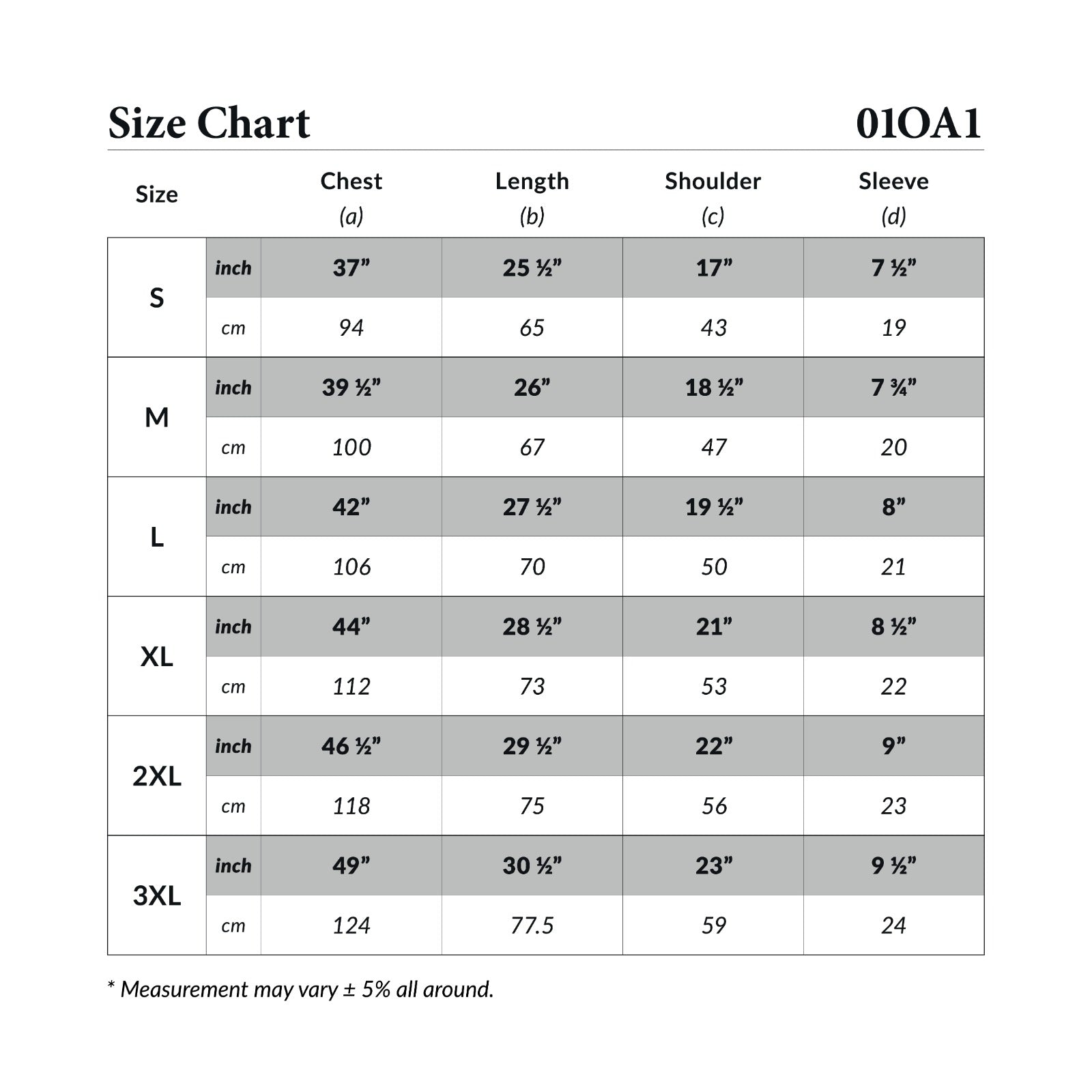Size Chart