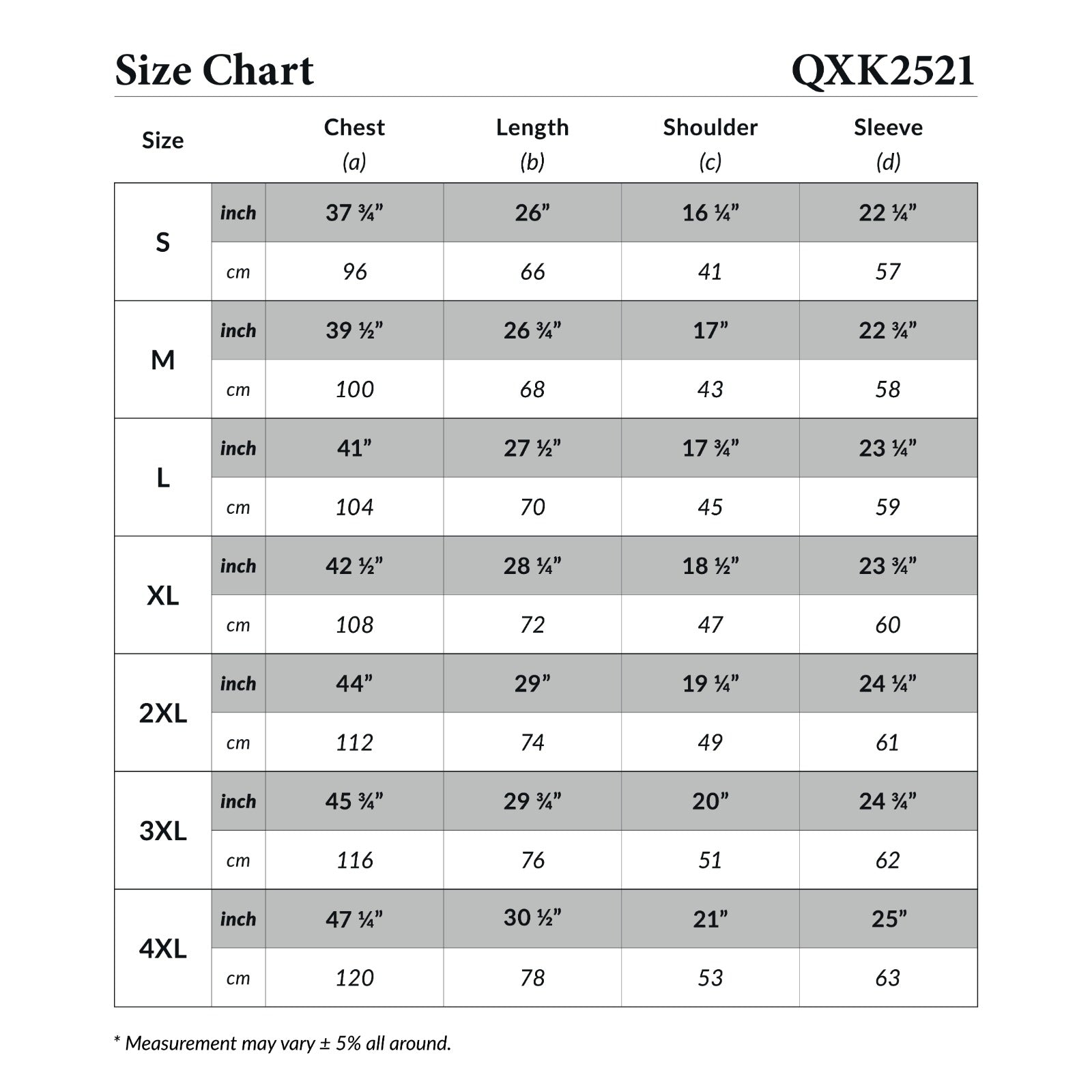 Size Chart