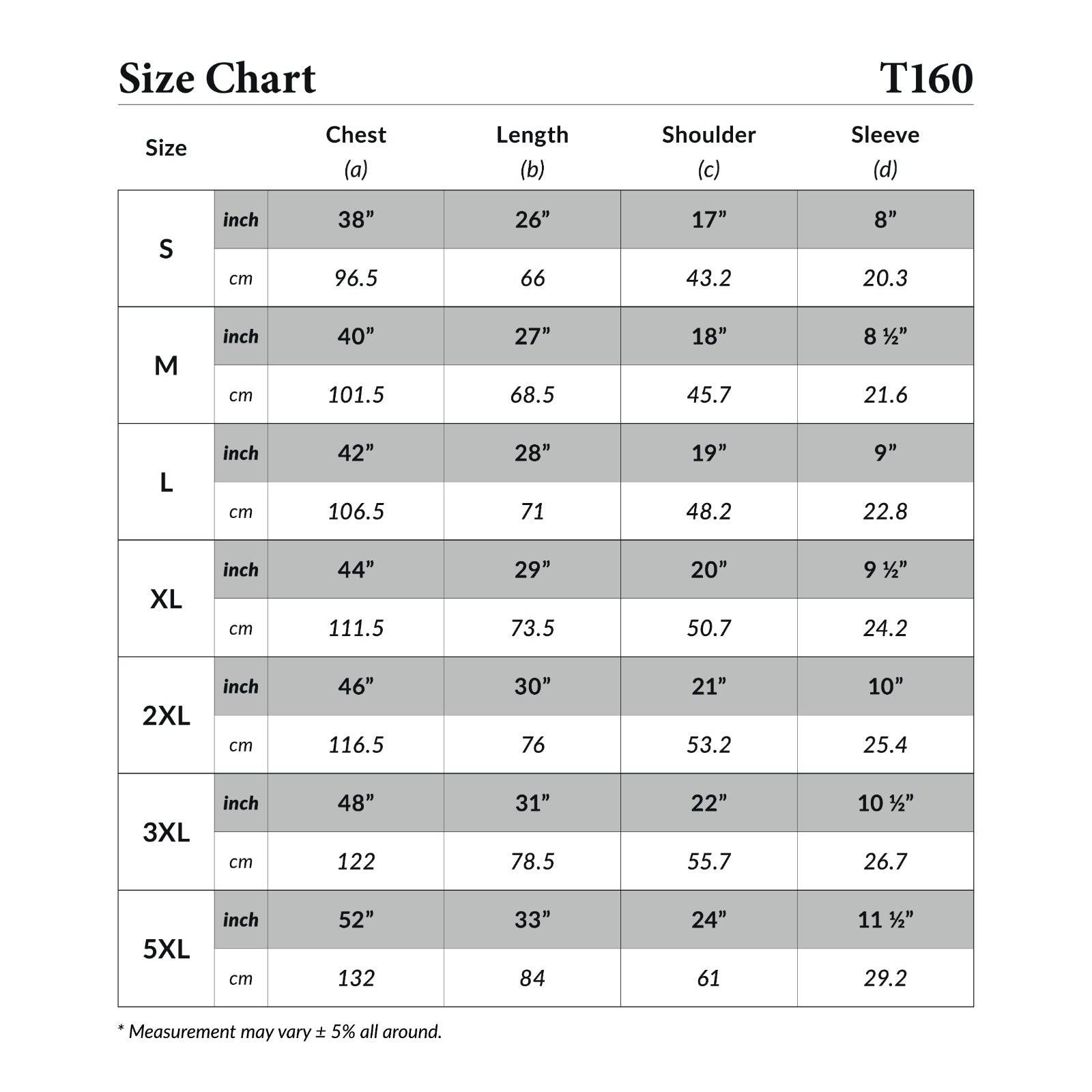 Size Chart