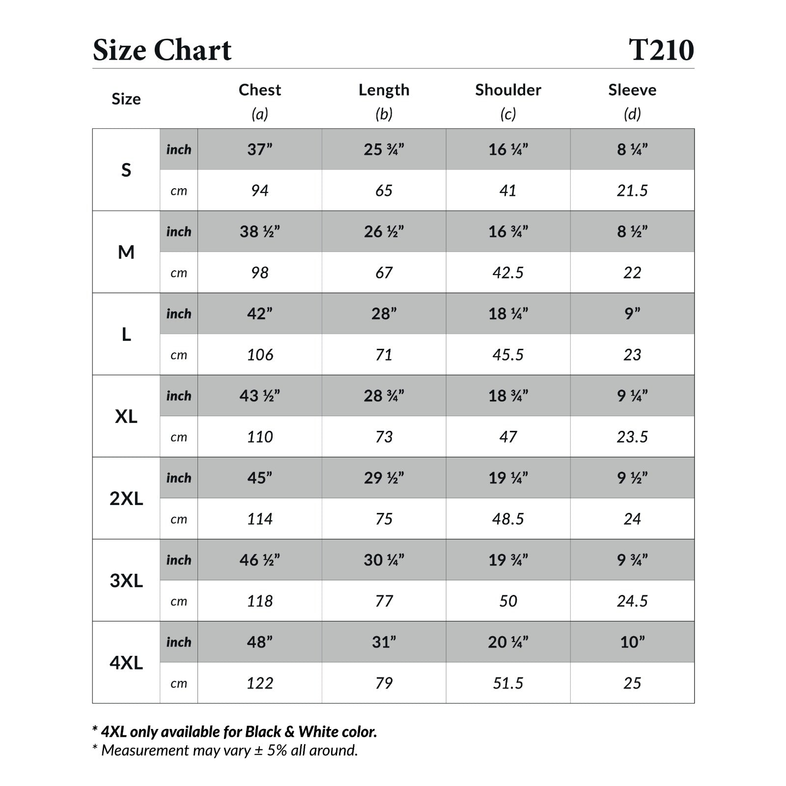 Size Chart